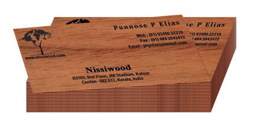 Wood business cards