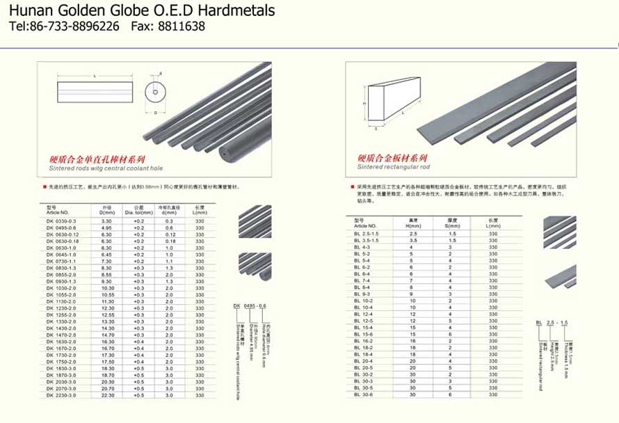 Rectangle Carbide Bars