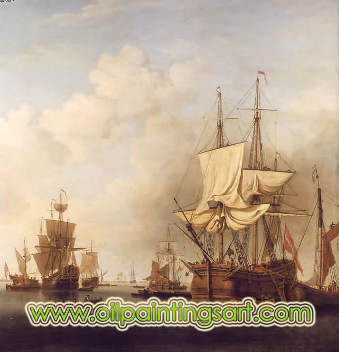 classical warship oil paintings