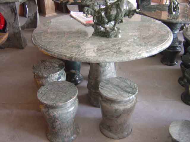 Stone table and bench