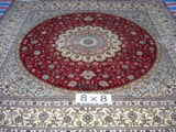 Square artifical  silk rug 