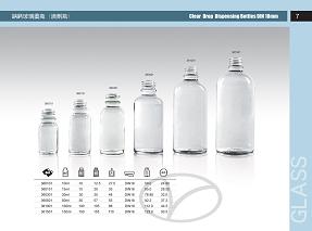 Clear glass drop dispensing bottle