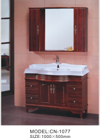 Solid Wood Bathroom Floor Cabinet