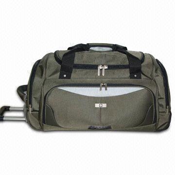 Rolling Duffle Bag with Front/Side Zipper Pockets