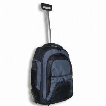 Backpack with Trolley Handle and Multiple Pockets