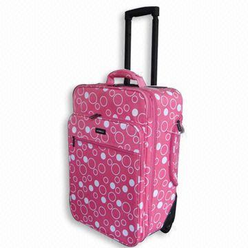 Polka Dots Printed Luggage with Inner Trolley