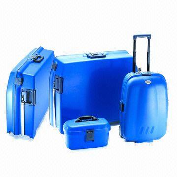 4-piece PP Suitcase Set with Extendable Side Strap