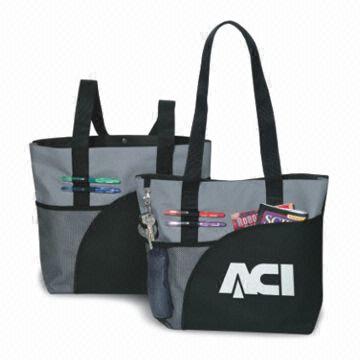 Tote Bag with Mesh Pocket for Water Bottle  