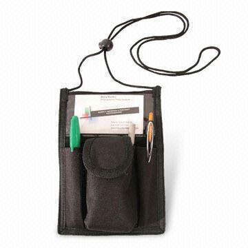 Neck Wallet with Cellphone Pocket and Two Pen Hold