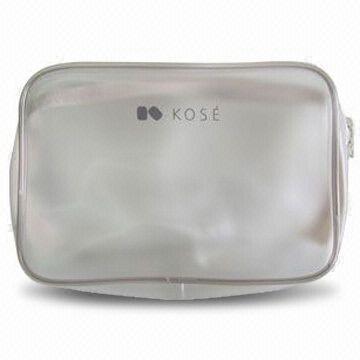 Frosted PVC Cosmetic Bag with Zipper Closer at top