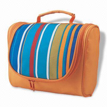 Outdoor Cosmetic Bag, Made of Stripe Microfiber