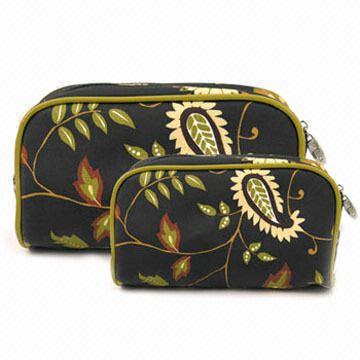 Cosmetic Bag, Made of Flora Printed Polyester