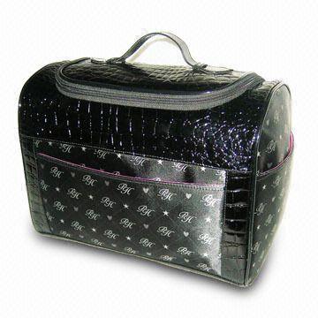 Cosmetic Bag with PVC Handle and Crystal Puller