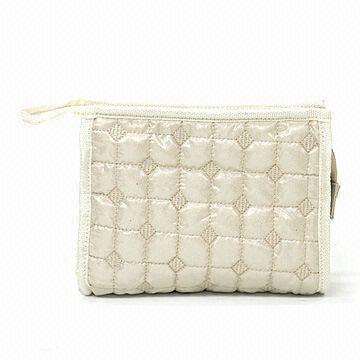 Fabric Cosmetic Bag, Made of Quilted Polyester