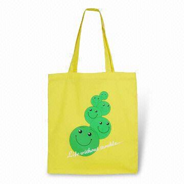 Shopping Bag with Lanyard Fitting, Made of Cotton