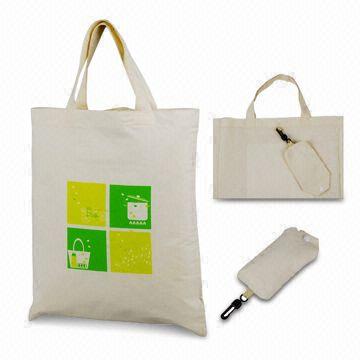 Cotton and Foldable Shopping Bag with Screen Print