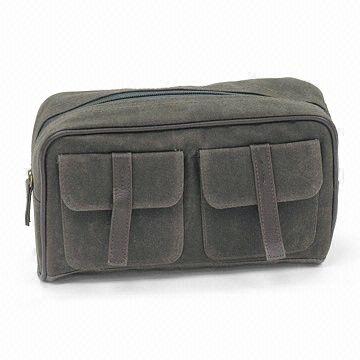 Toiletry Bag for Men, Made of Canvas with Wax