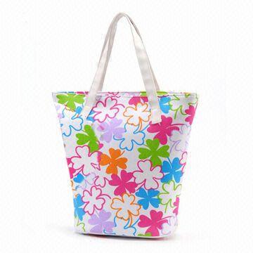 Canvas Tote Bag with Cherry Printing