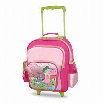 School Backpack with Trolley, Made of Polyester