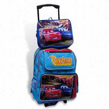 Trolley School Bag, Made of 600D Polyester