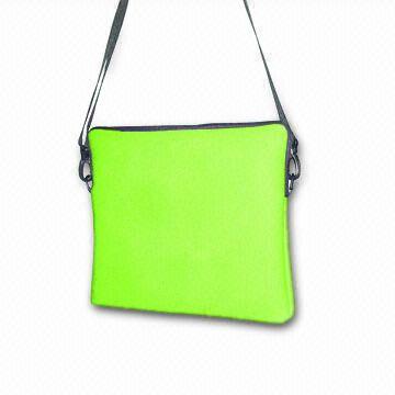 Green Notebook Bag with Black Shoulder Strap