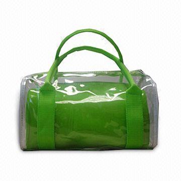 Plastic Cosmetic Bag with PVC Handle