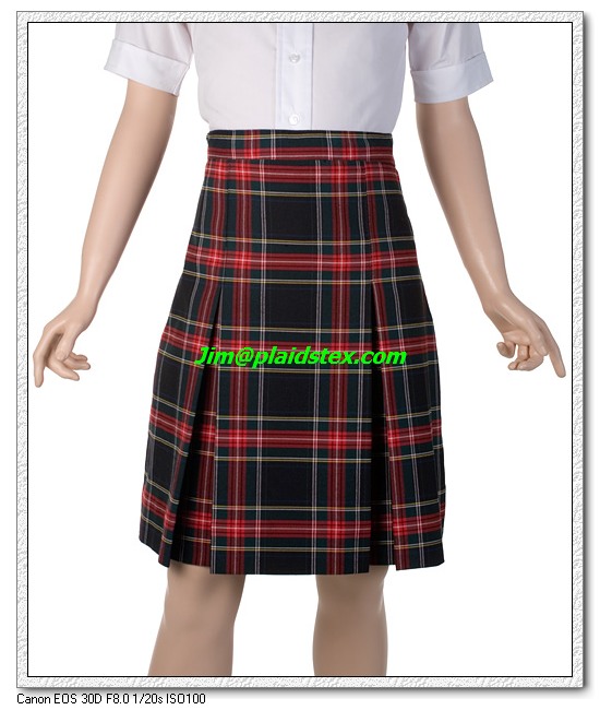 polyester yarn dyed plaid skirt