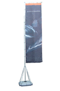 outdoor 5m high flying banner stand with water box