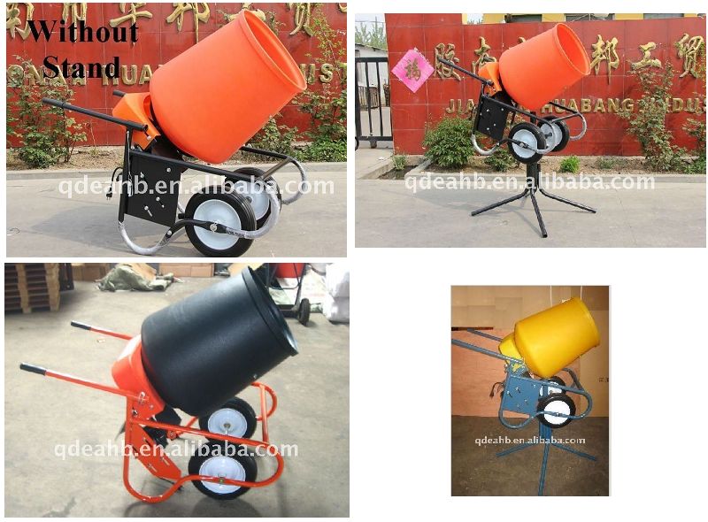 mini mobile concrete mixer with 3.5cuft poly drum