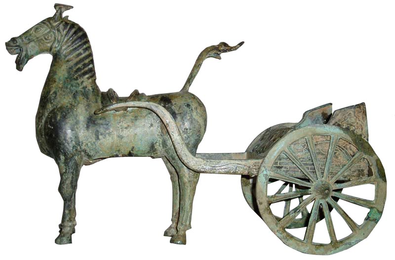 Elegant Ancient Bronze Carriage From China