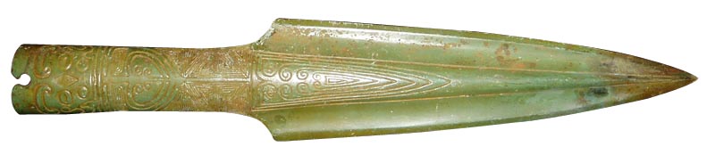 Excellent Chinese Bronze Spearhead 