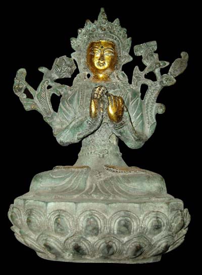 Exquisite Ancient Bronze Buddhist Tara Statue