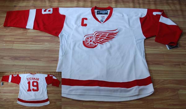  NHL jerseys #19 YzermanDetroit Red Wings white jerseys