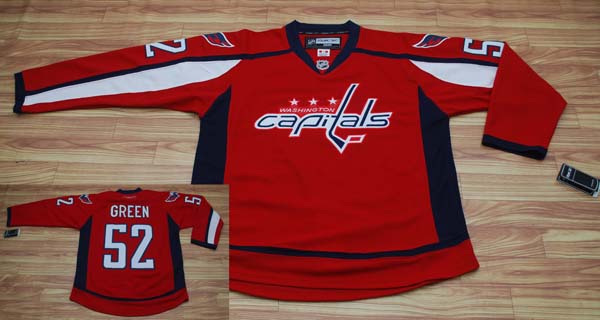   RBK NHL Washington Capitals #52 GREEN Hockey Jersey