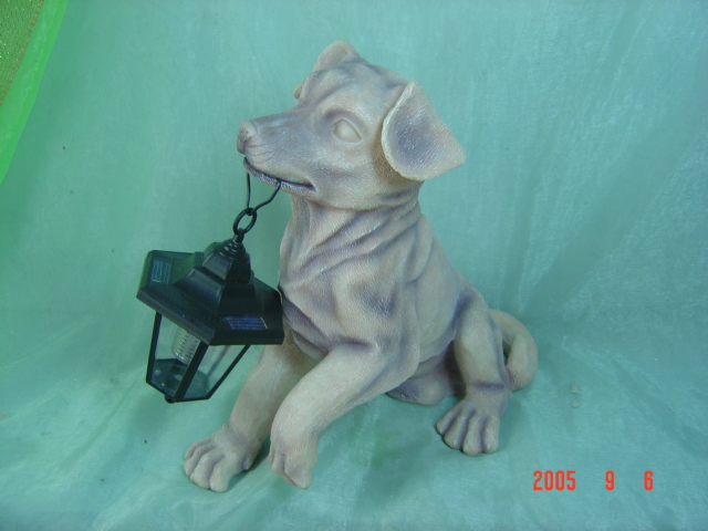 Dog  with Solar Lantern