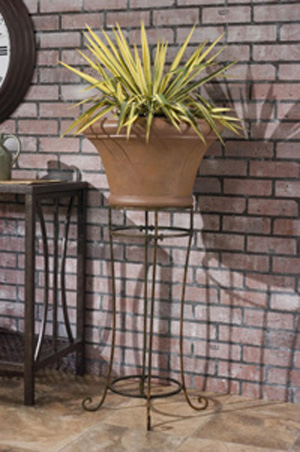 Polyresin Flowerpot with metal stand