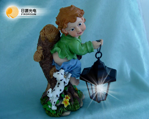 Boy figure with solar light