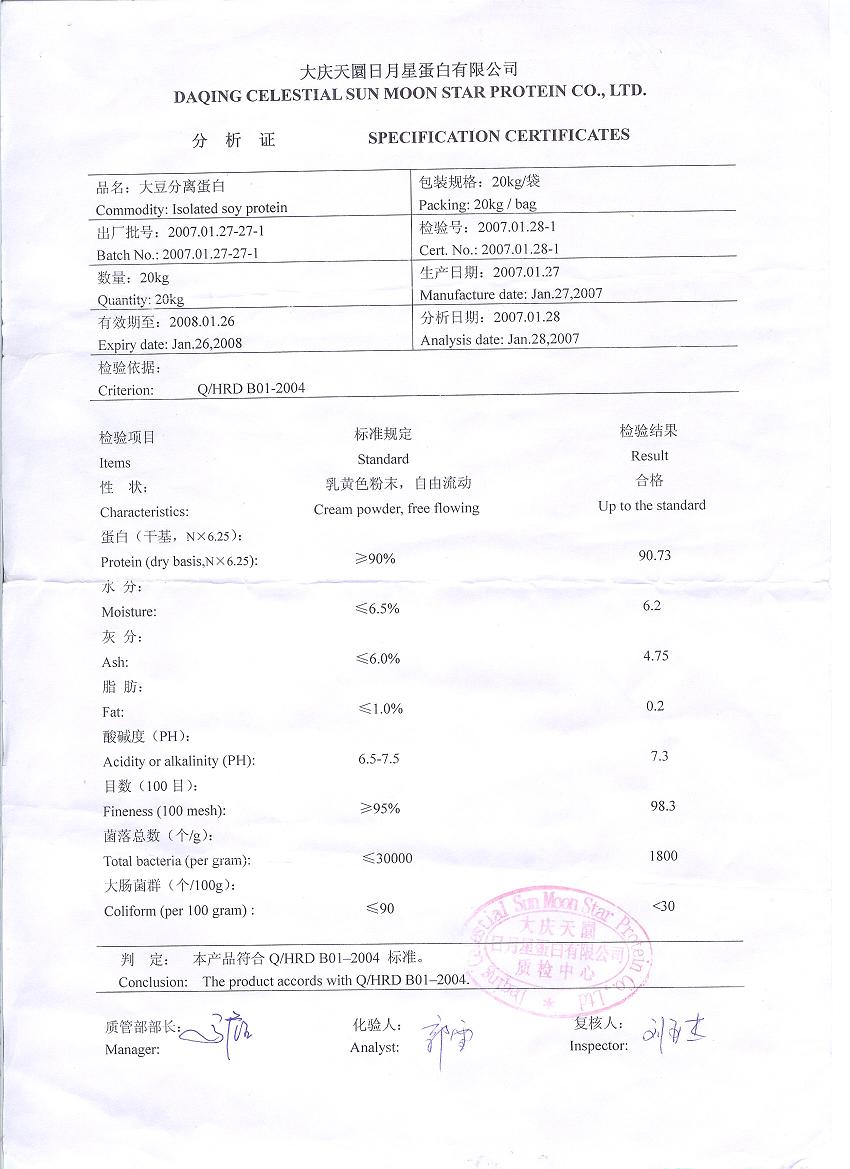 Isolated soy protein90%