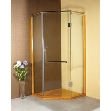 Wooden shower enclosure