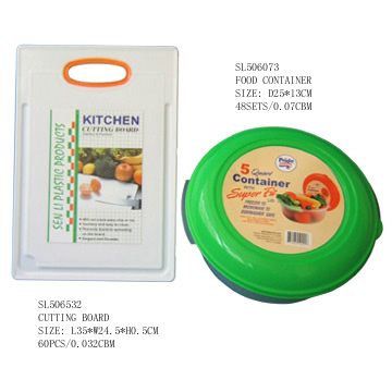 food container & cutting board