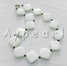 white porcelain black agate necklace