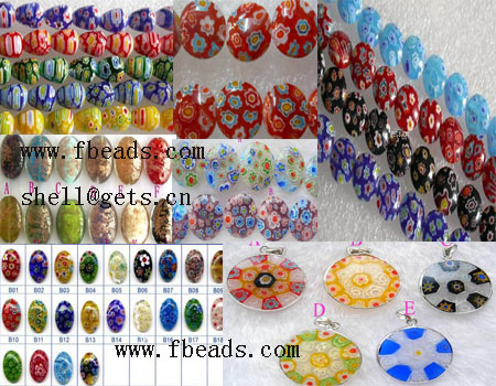 4-7mm millefiori glass beads.lampwork glass beads.floral glass beads