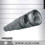 Conical twin screw barrel