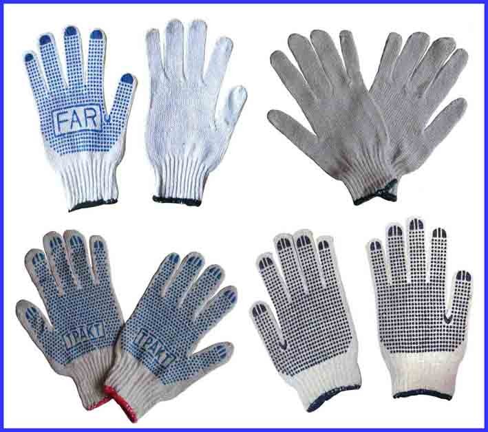 cotton knitted gloves