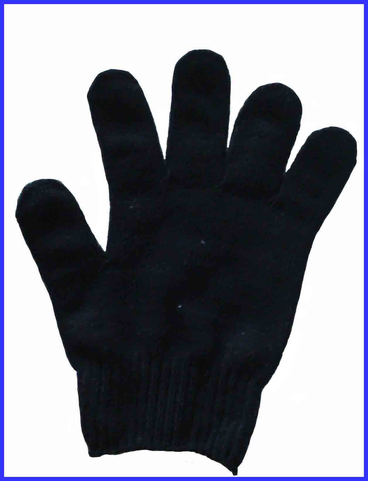 cotton knitted gloves black color