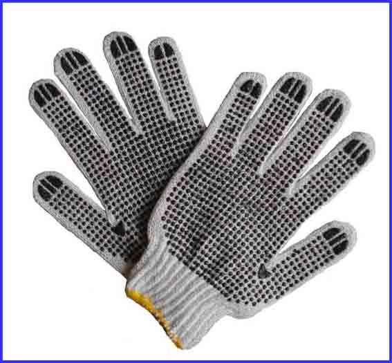 cotton dotted gloves white color