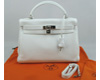 Hermes white leather bag 1043 32cm