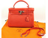 Hermes red leather bag 1043 32cm