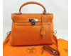 Hermes orange leather bag 1043 32cm