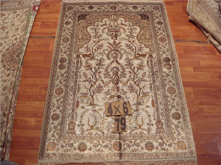 Persian silk carpet 